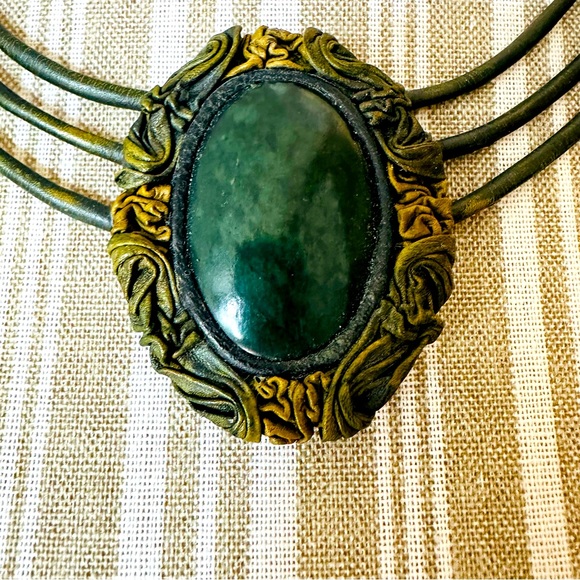 Handmade Leather Bohemian Necklace - Picture 1 of 7